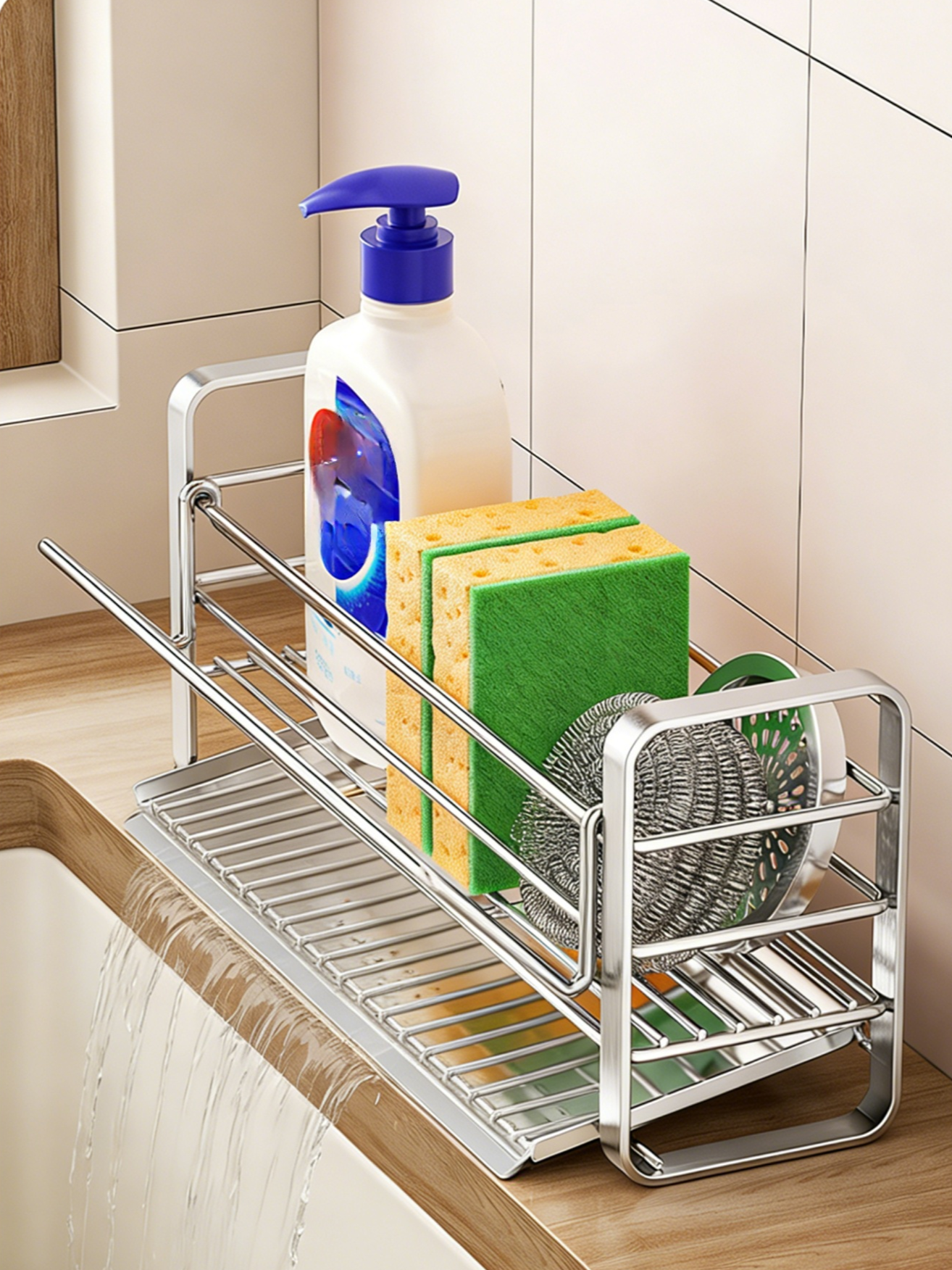 Praktisches Regal mit automatischem Wasserablaufsystem