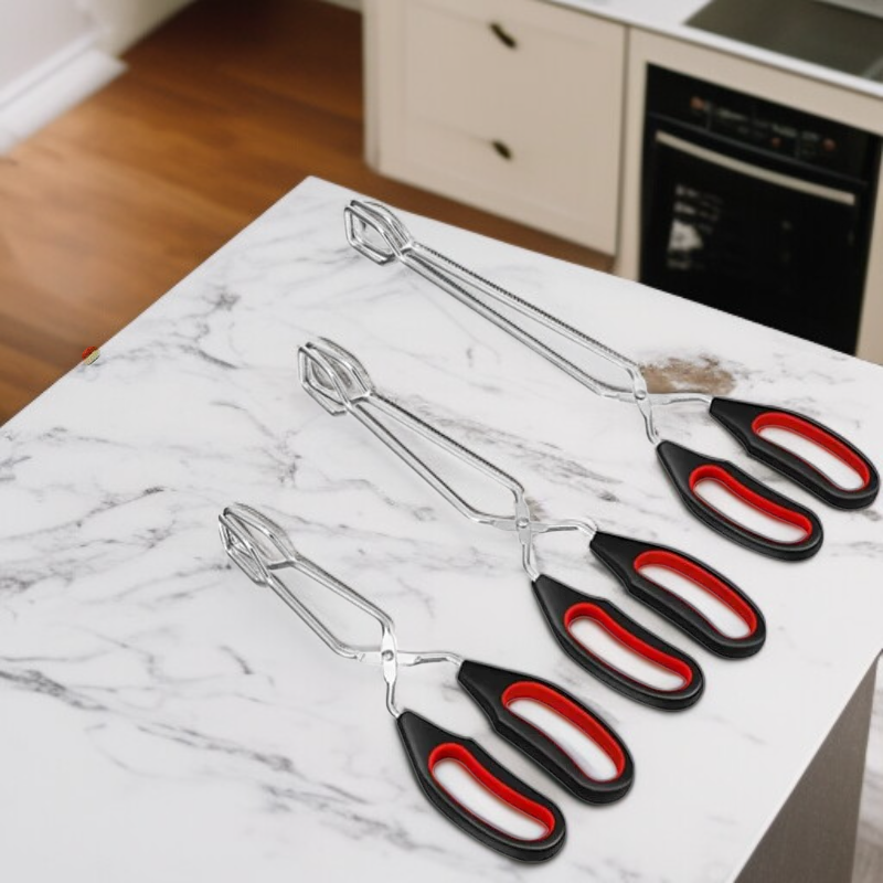 Stainless Steel Multi-Function BBQ Tongs, Charcoal and Bread Clip