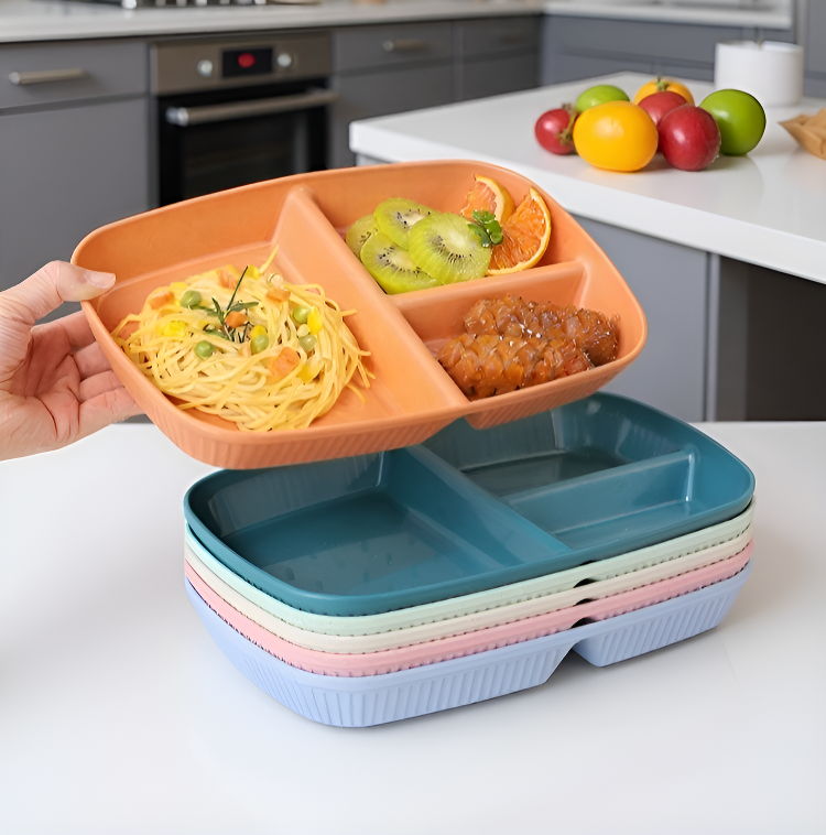 친환경 밀짚 소재로 만든 분리 접시