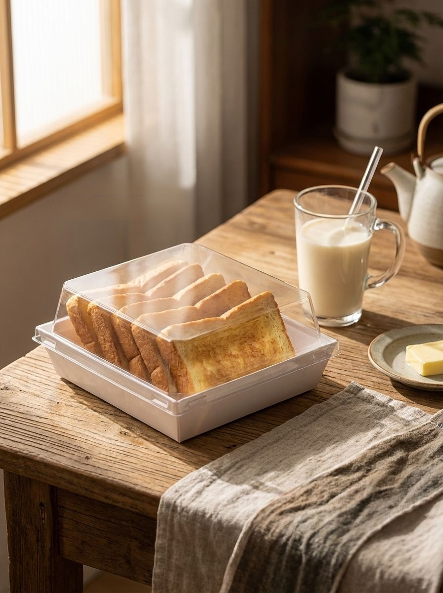 麵包包裝盒細節特寫