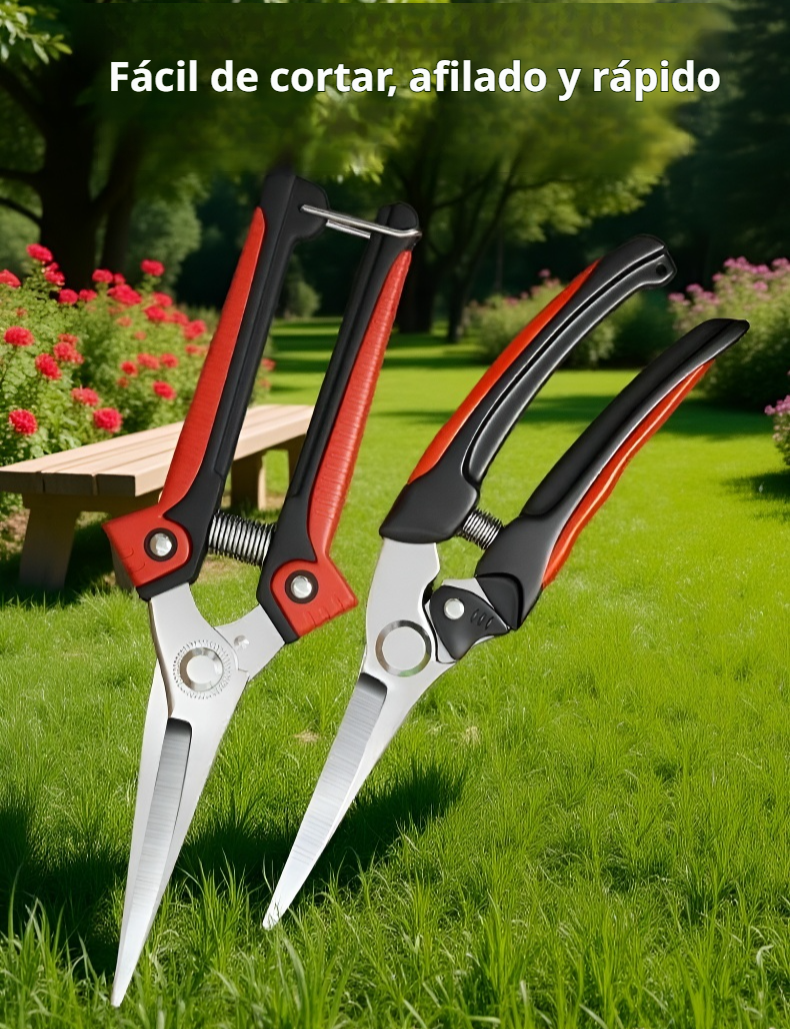Tijeras de podar de jardinería de bajo esfuerzo en uso