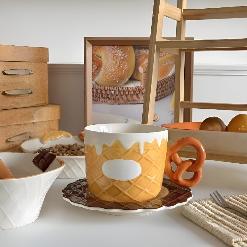 Juego de taza y platillo de café para el hogar