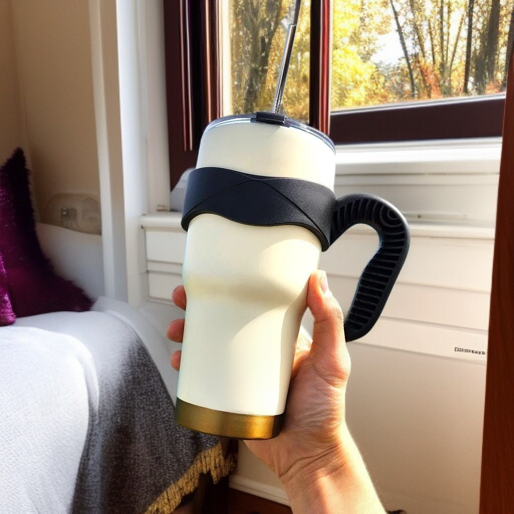  كوب قهوة للسيارة من الفولاذ المقاوم للصدأ 304 سعة كبيرة، مقاوم للانسكاب ومناسب للمشروبات الباردة