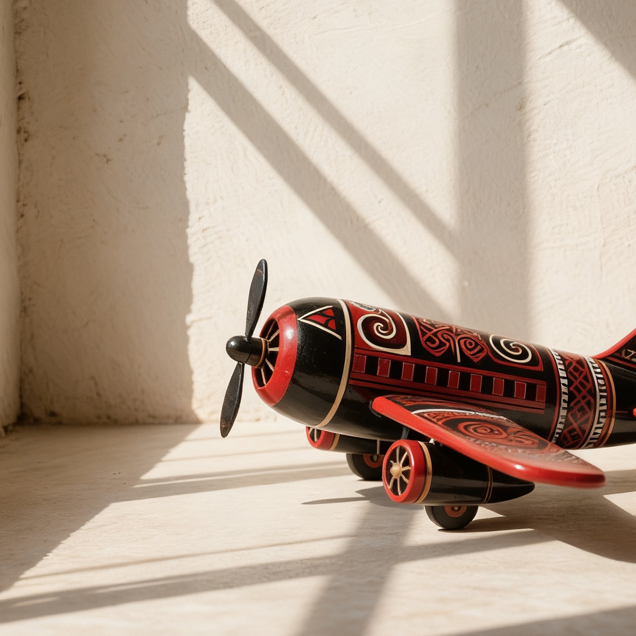 เครื่องบินไม้ระบายสีด้วยมือ