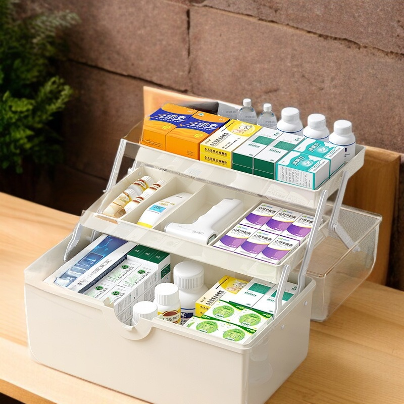 대용량 레이어드 가정용 약품 수납함 전체 이미지