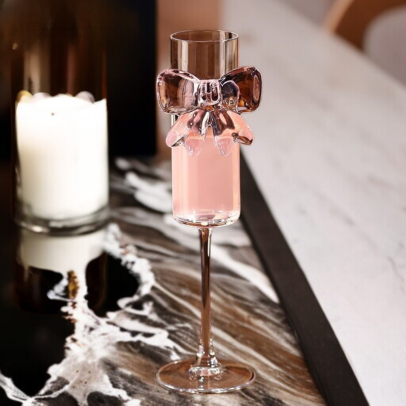 高級ガラス製ハイヒールシャンパンフルート