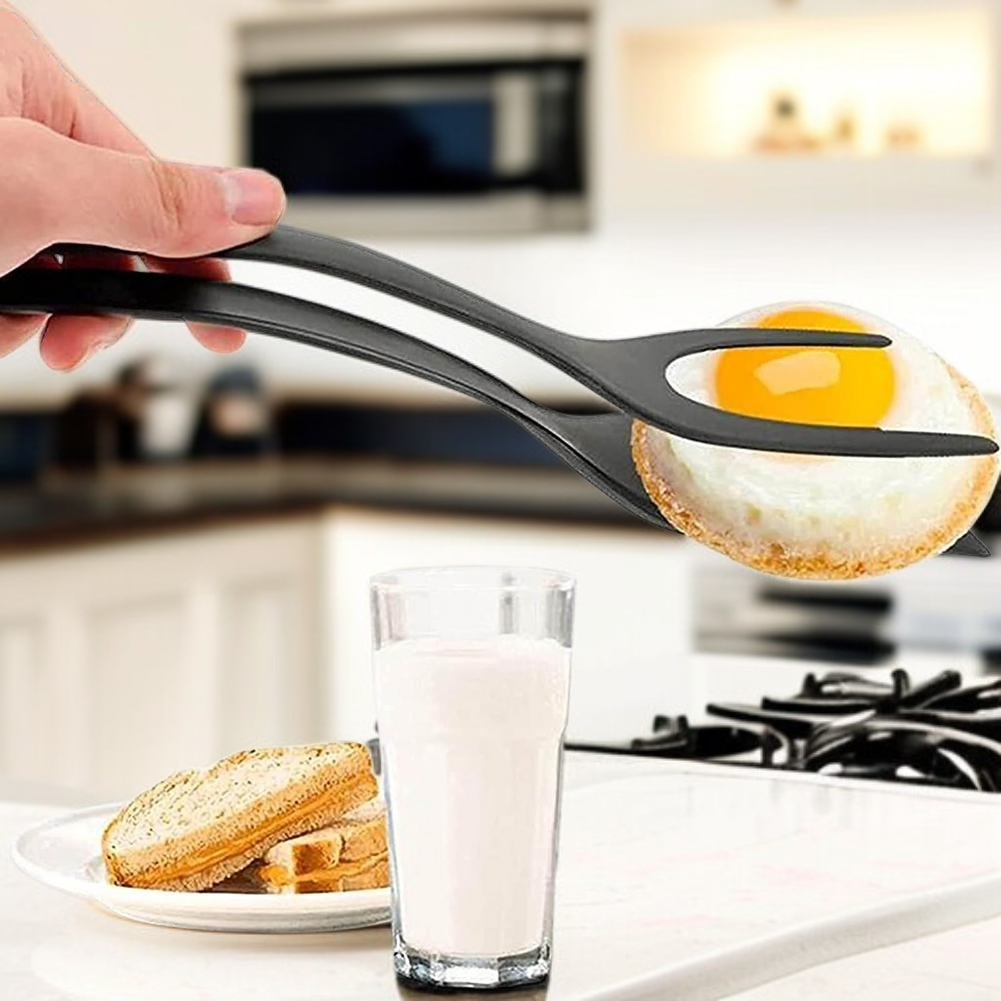 Nylon Steak-Clip gebratener Fisch Omelette-Clip 2-in-1 Lebensmittel-Clip Spatel Toastdose Clip Spate