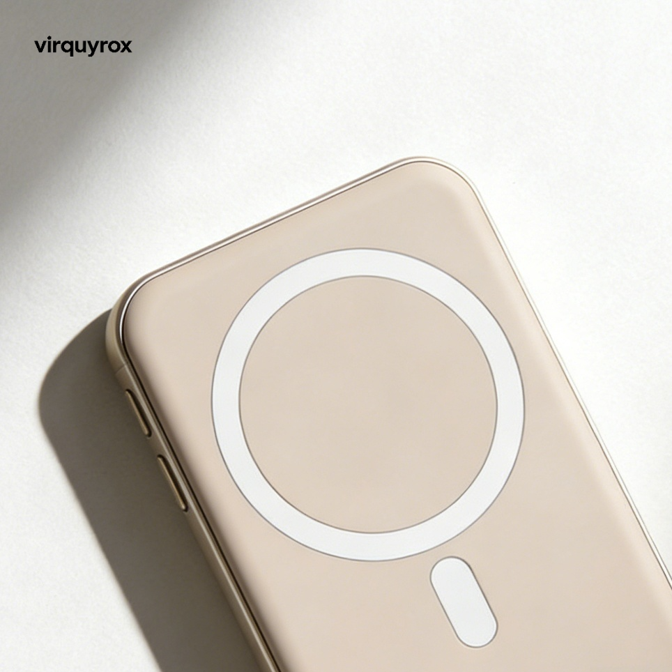 Portable magnetic power bank charging smartphone