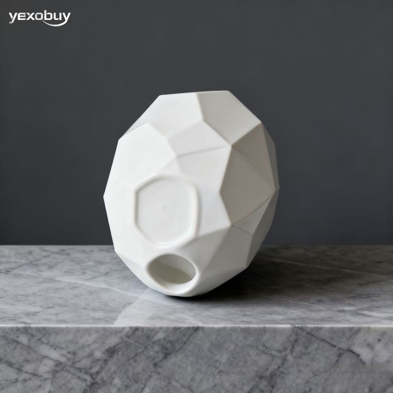 기하학적 도자기 꽃병(2개)