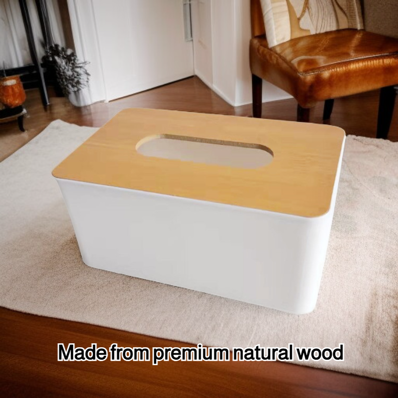 Simple wooden tissue box