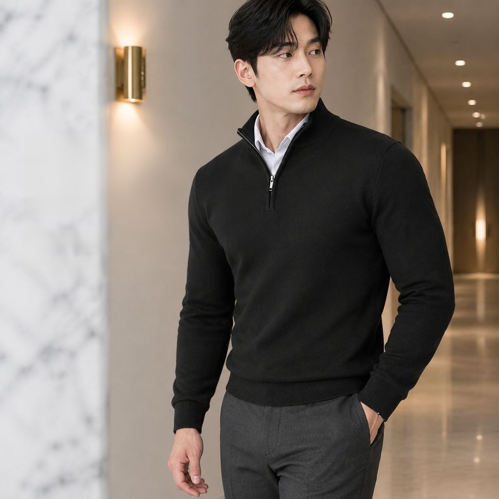 Sudadera deportiva con cuello alto y cremallera