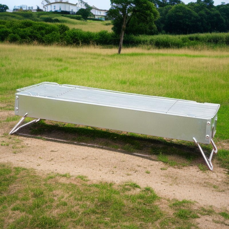 Outdoor smokeless folding barbecue grill