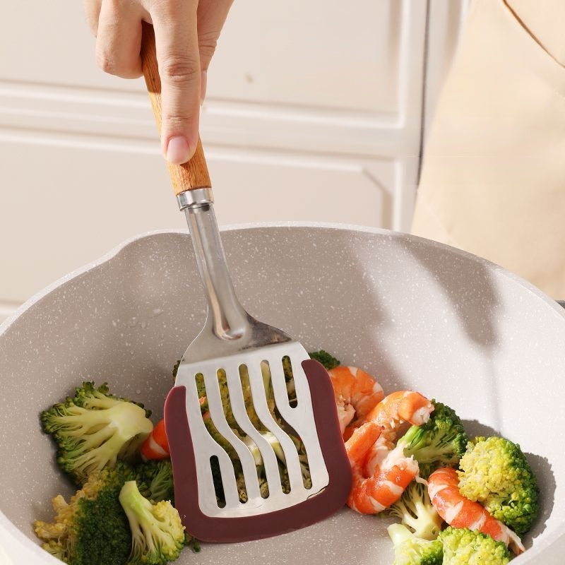  ไม้พายซิลิโคนสำหรับกระทะไม้จริงไม่ติดกระทะ