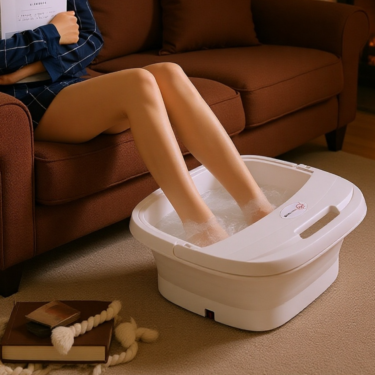電動折りたたみ式フットバス バブルマッサージ 足湯マッサージャー