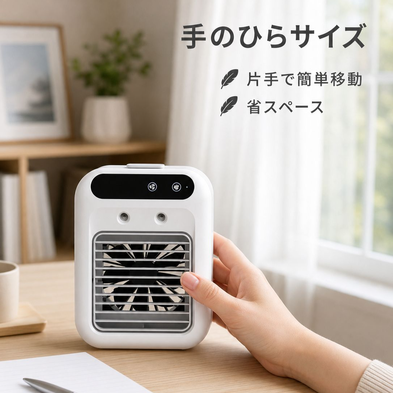 ポータブル卓上冷風機、夏の涼しさサポート