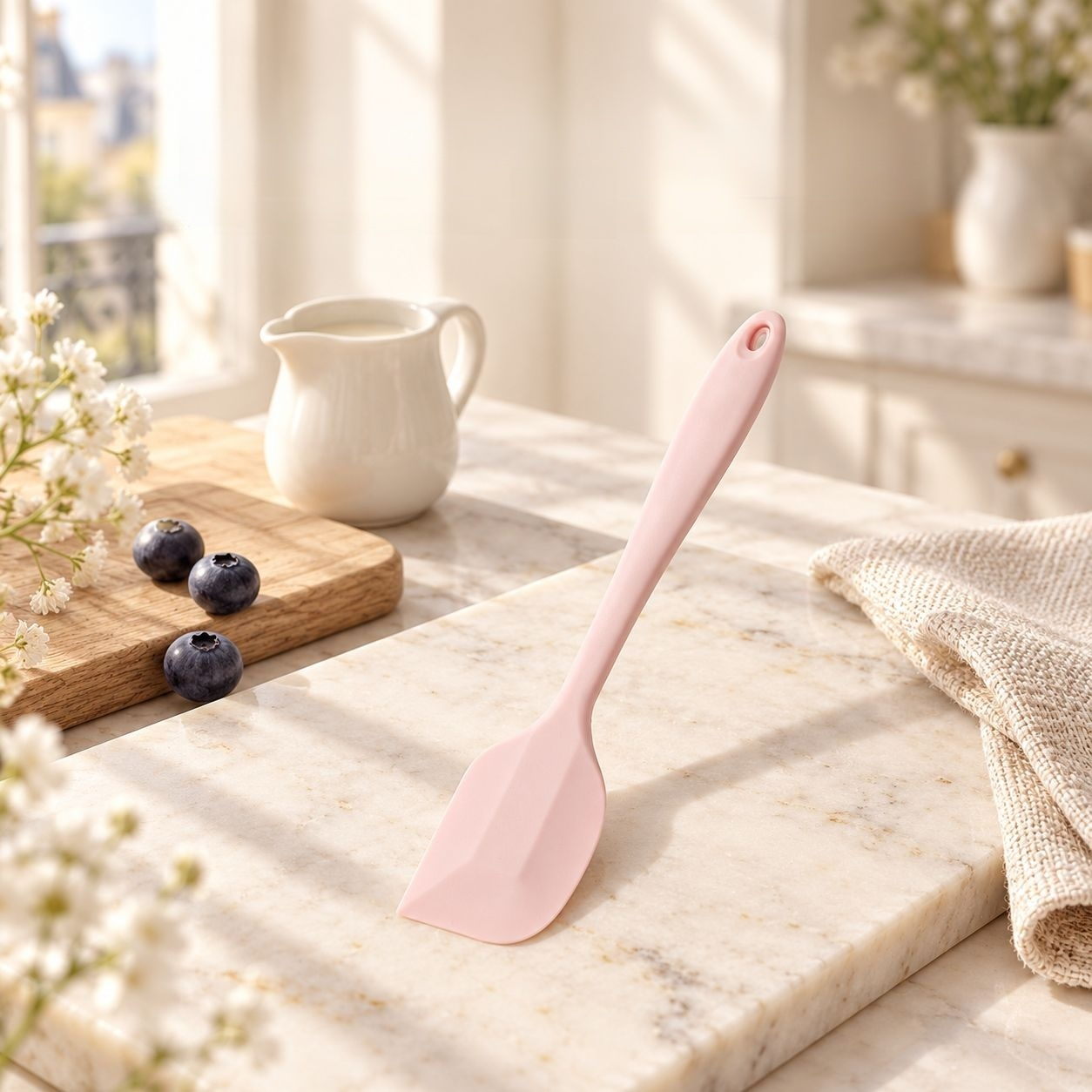 Spatule en Silicone Alimentaire Résistant Chaleur, Repas Bébé et Pâtisserie