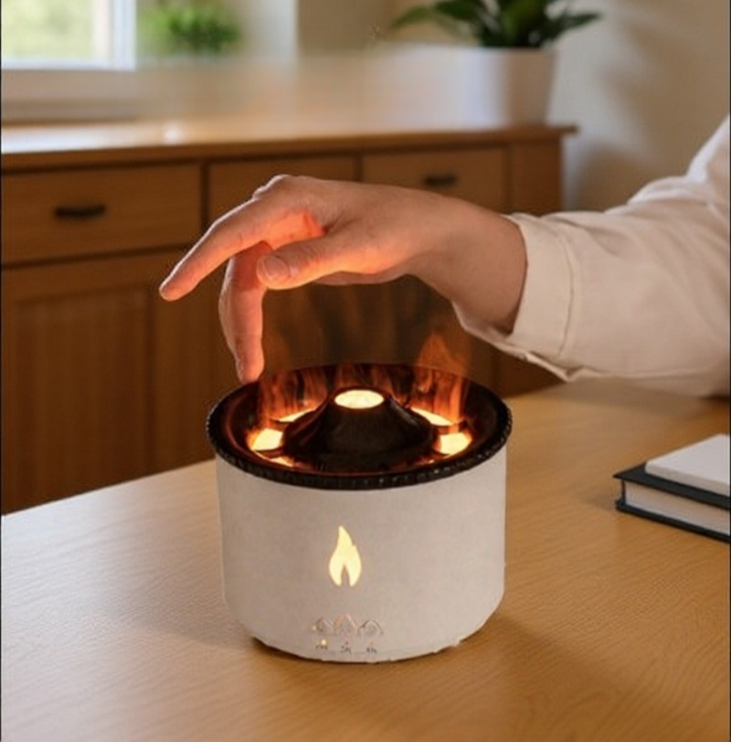 Volcano shaped humidifier for bedroom relaxation