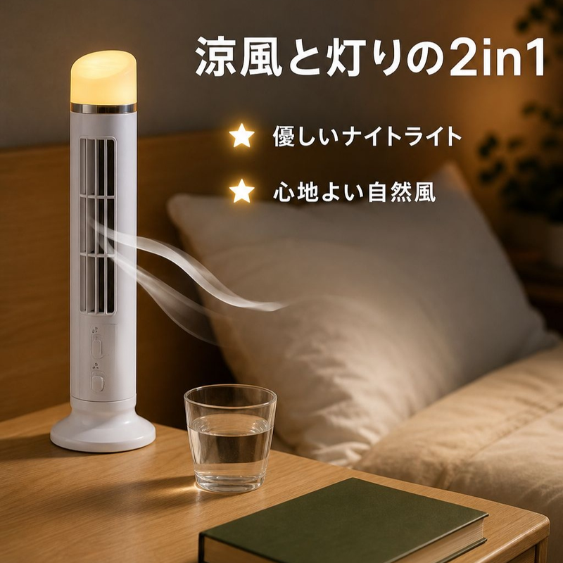 携帯型USBタワーファン 急速冷却
