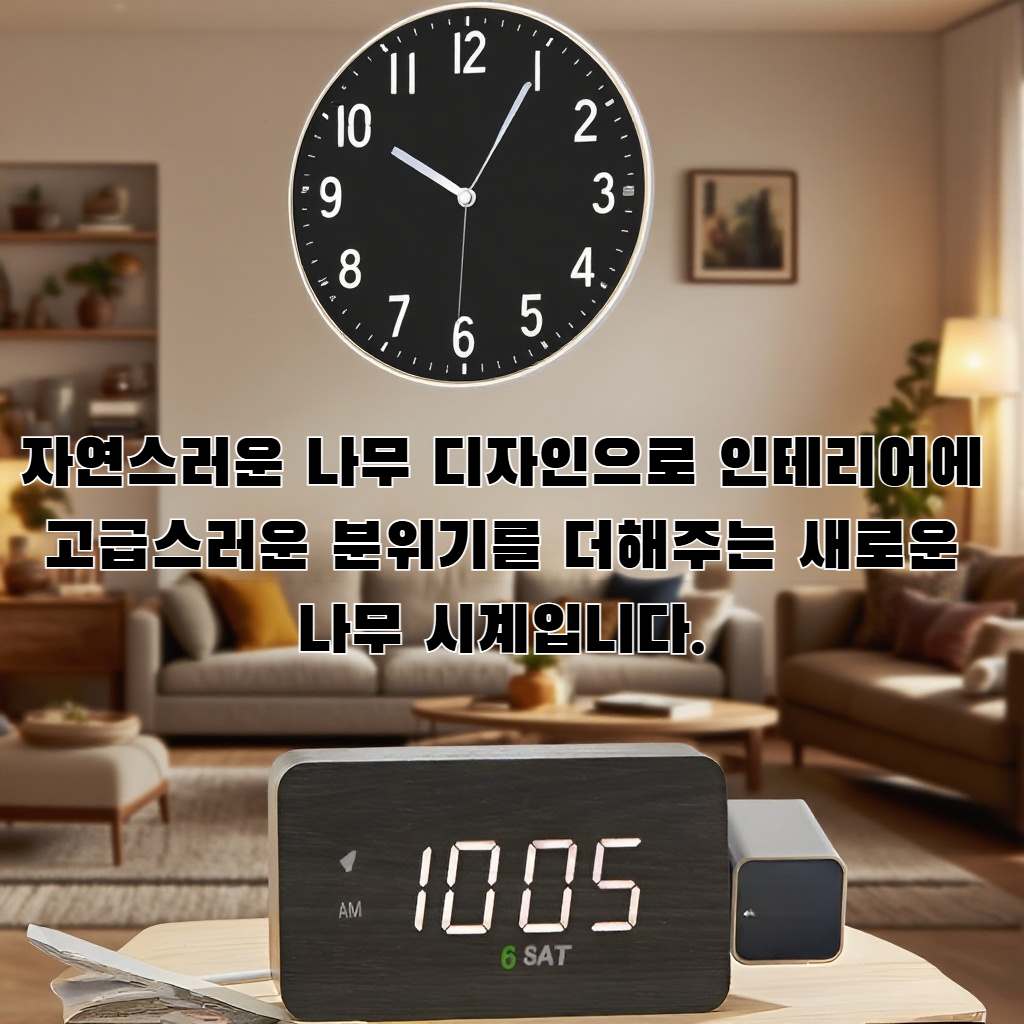 새로운 나무 시계 나무 프로젝션 시계