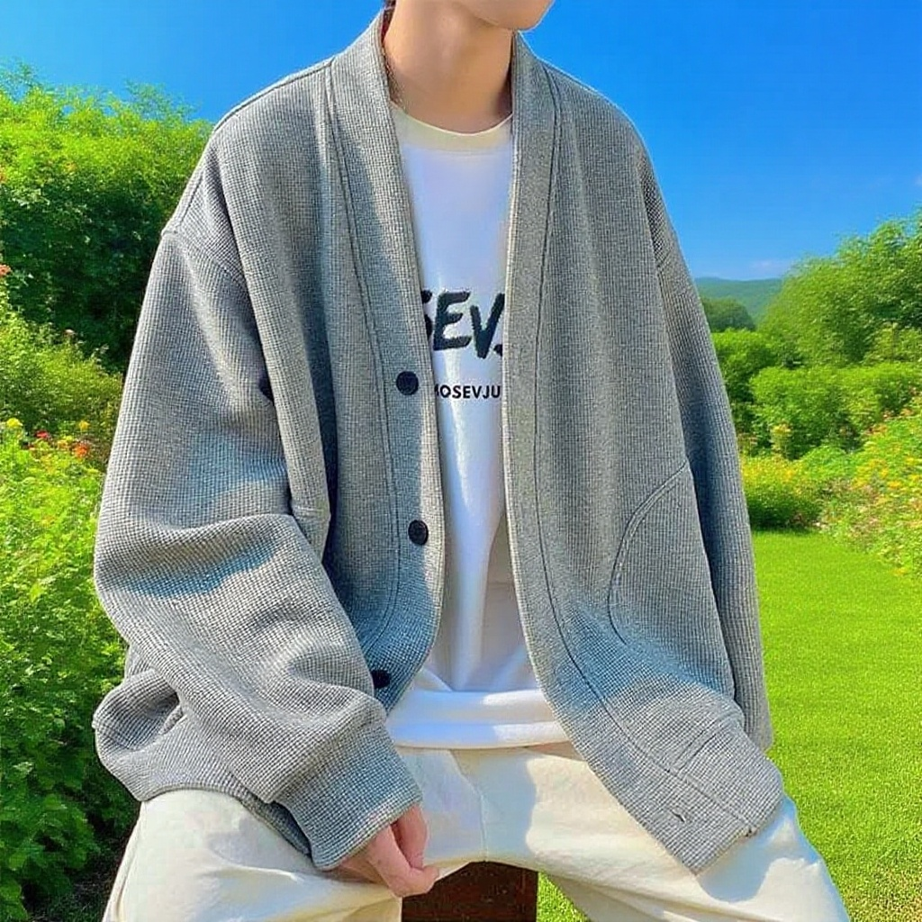 남성 루즈하고 나른한 니트 코트