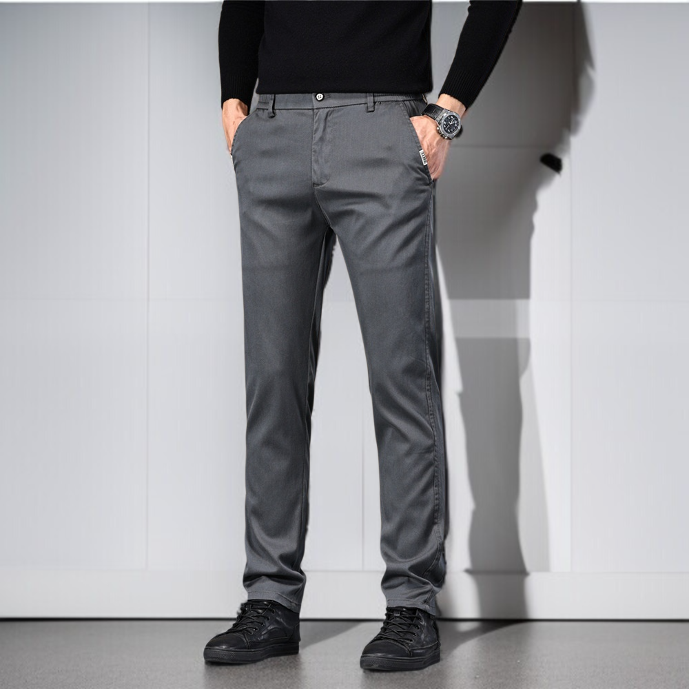 ビジネスカジュアル メンズ スリムストレートパンツ ストレッチ 春用