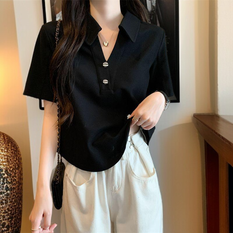 뚱 Mm 여름 반팔 티 빅 사이즈 모던 배꼽커버 루즈핏 블라우스 반팔 티