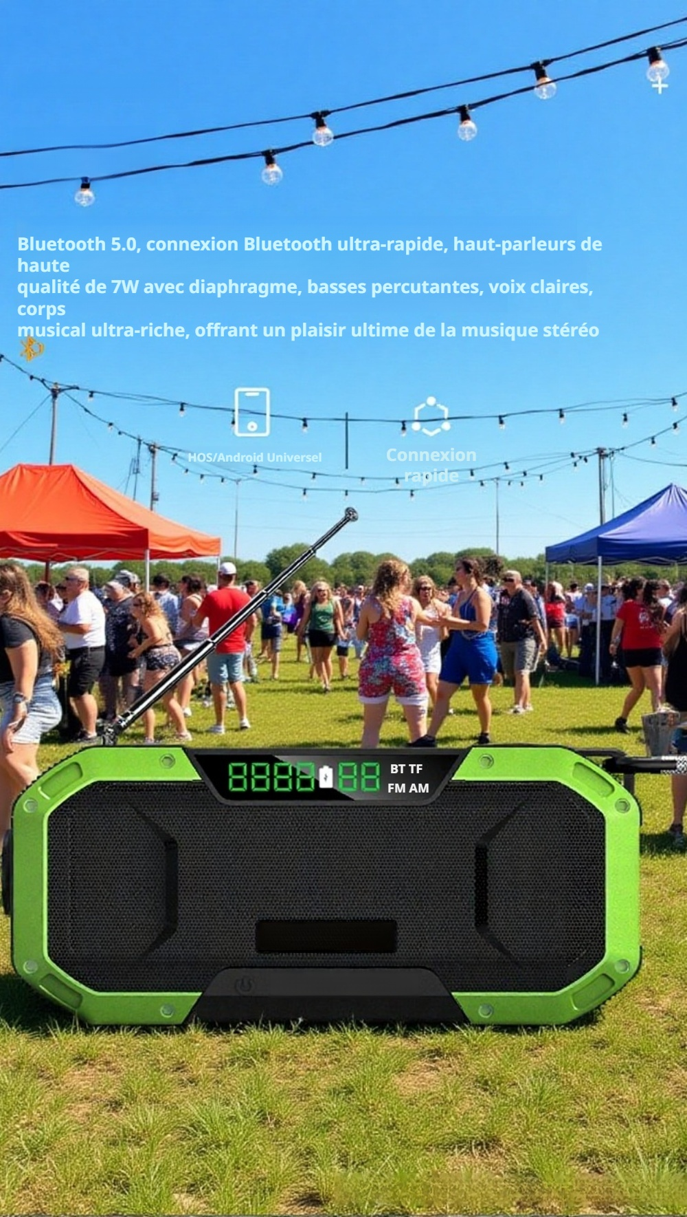 Radio rechargeable par USB en plein air