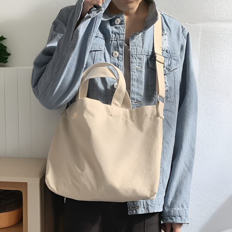 斜め掛けユニセックスキャンバスショルダーバッグ