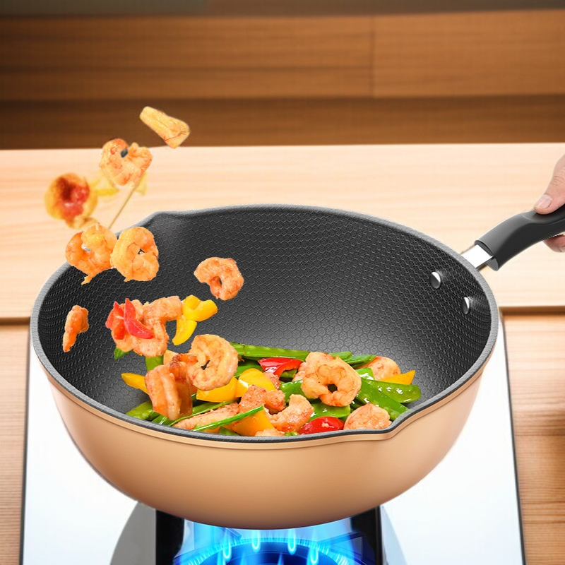 Double Flow Channel Household Flat Frying Pan