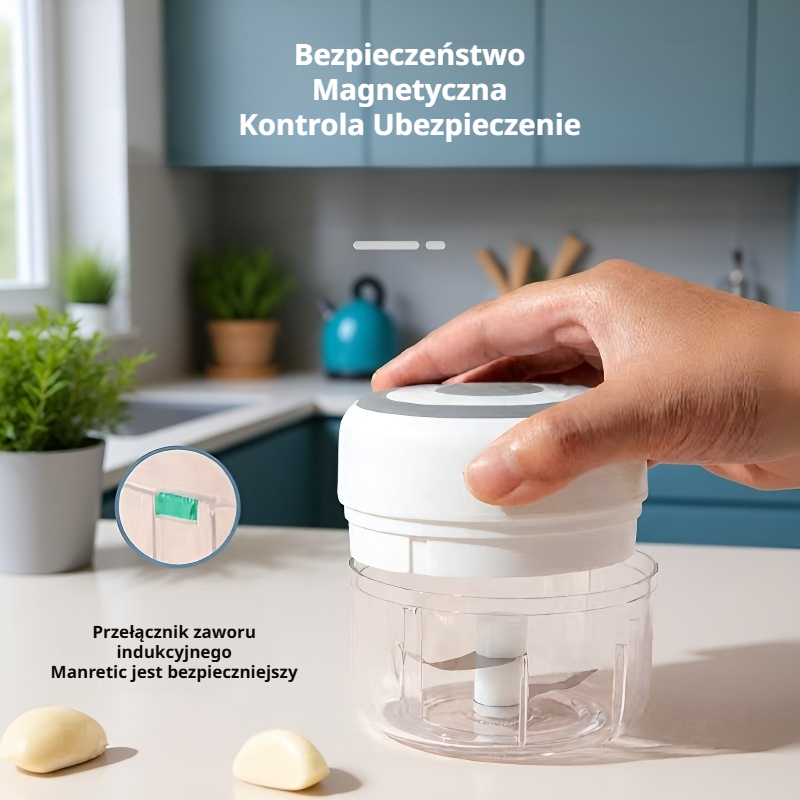 Bezprzewodowy elektryczny rozdrabniacz do czosnku