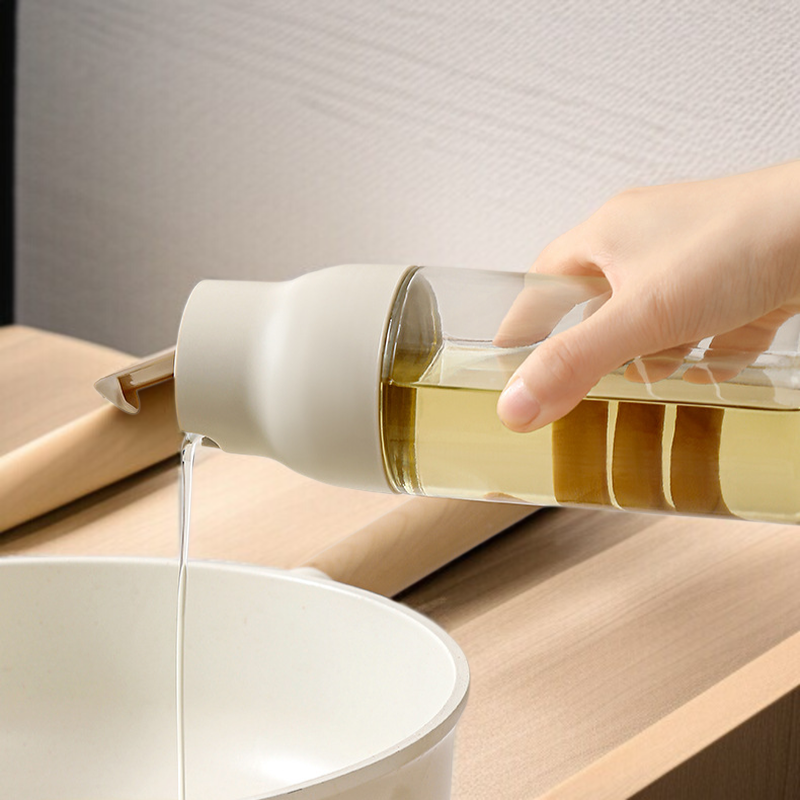 주방 누수방지 유리 간장병 대용량 자동개폐 양념병 베이지 대용량 간장병