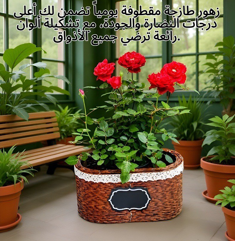 تشكيلة زهور طبيعية في سلة أنيقة