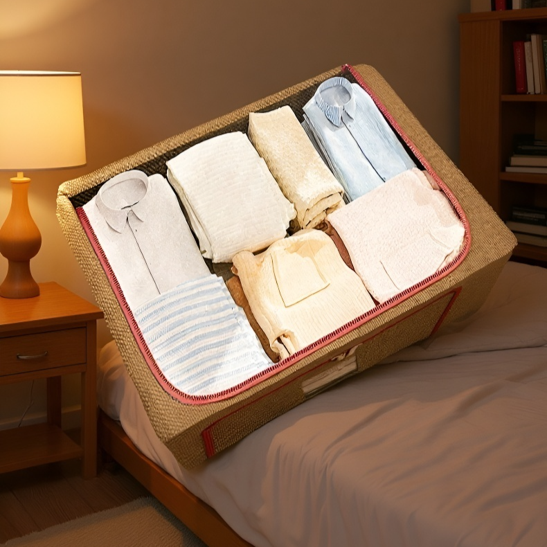 단일 창 구조로 옷이 잘 보이는 수납함