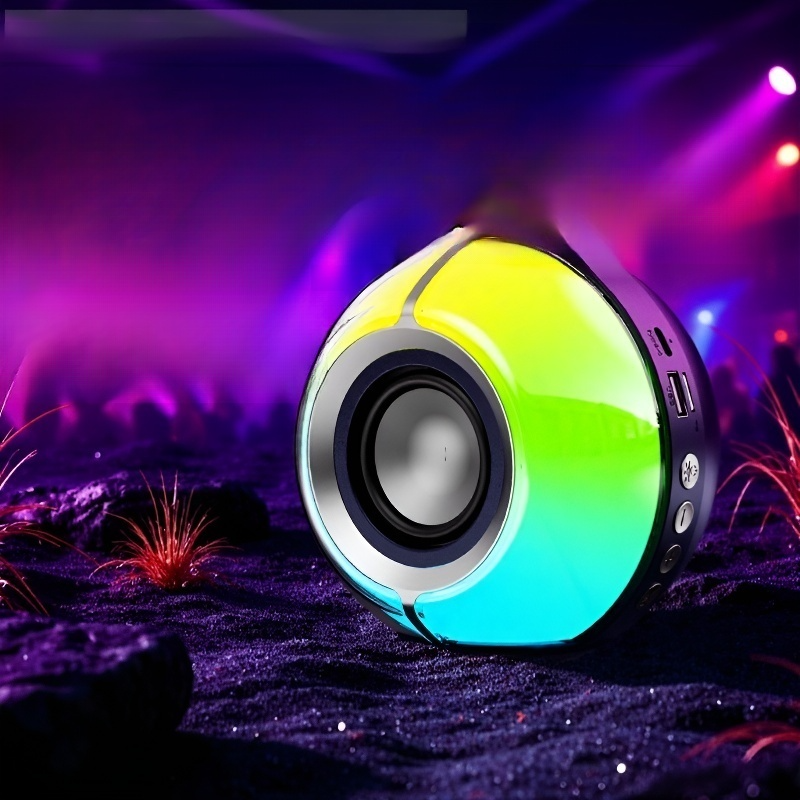 مكبر صوت محمول بإضاءة ملونة RGB بتقنية