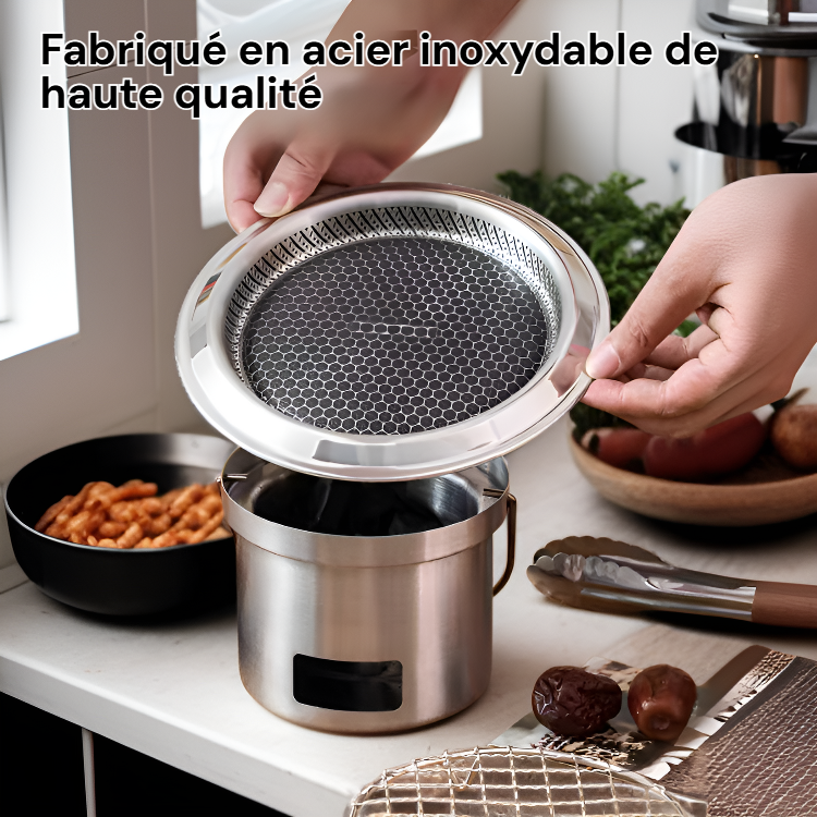 Mini barbecue coréen portable en acier inoxydable pour usage domestique et extérieur