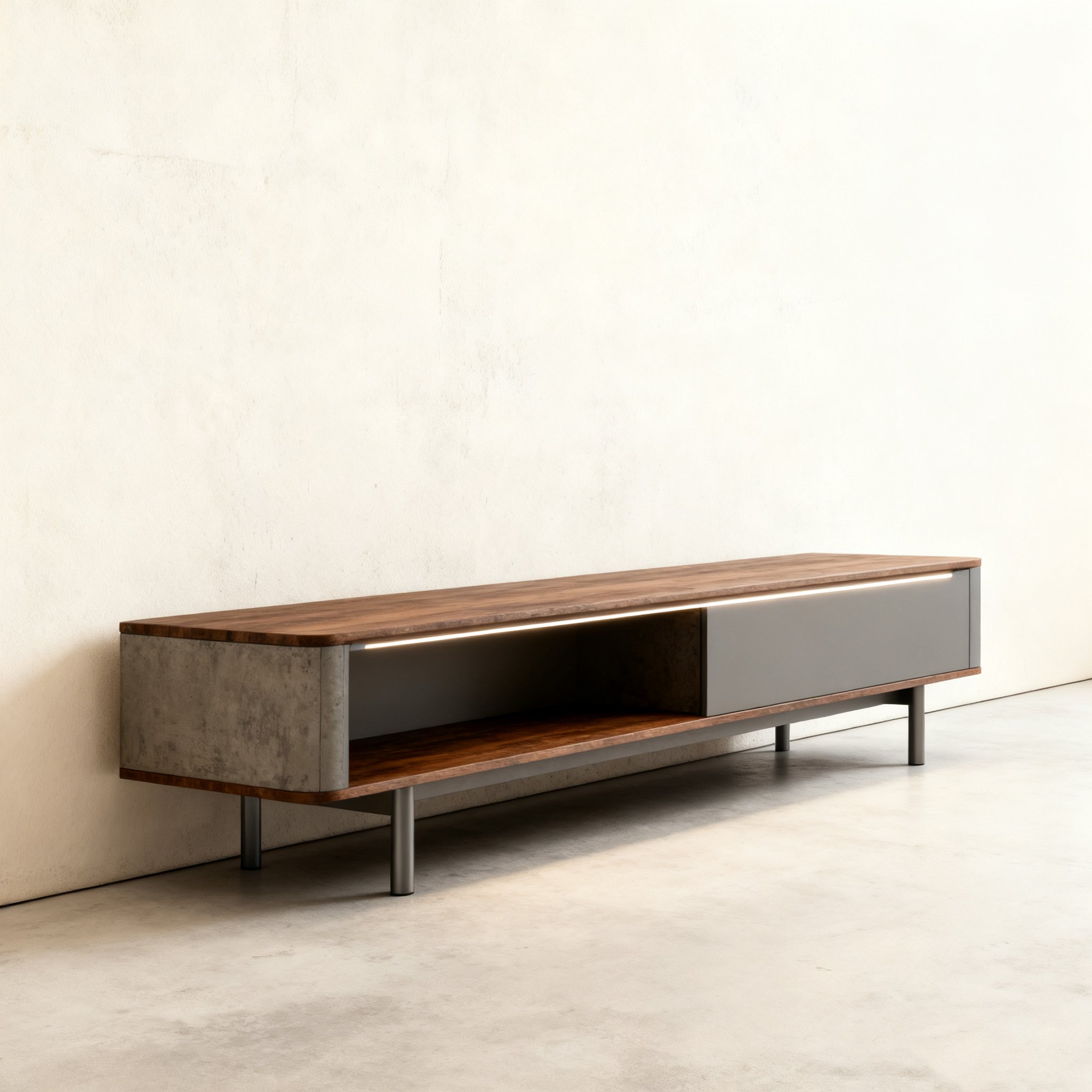 현대적인 미니멀리즘 거실장의 전체 모습