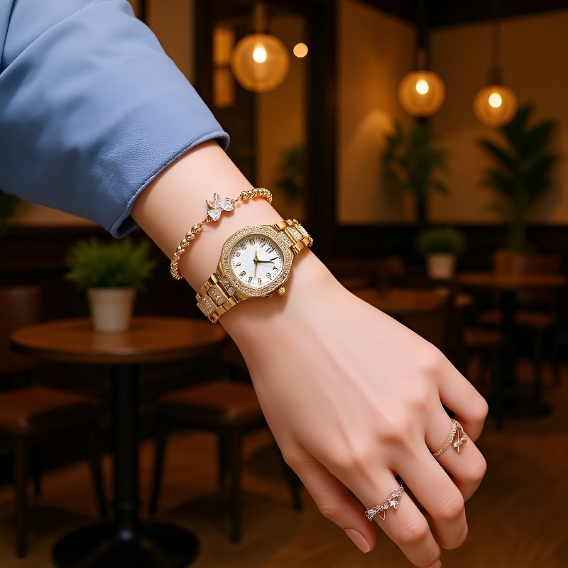 ساعة نسائية أنيقة مع حزام فولاذي 