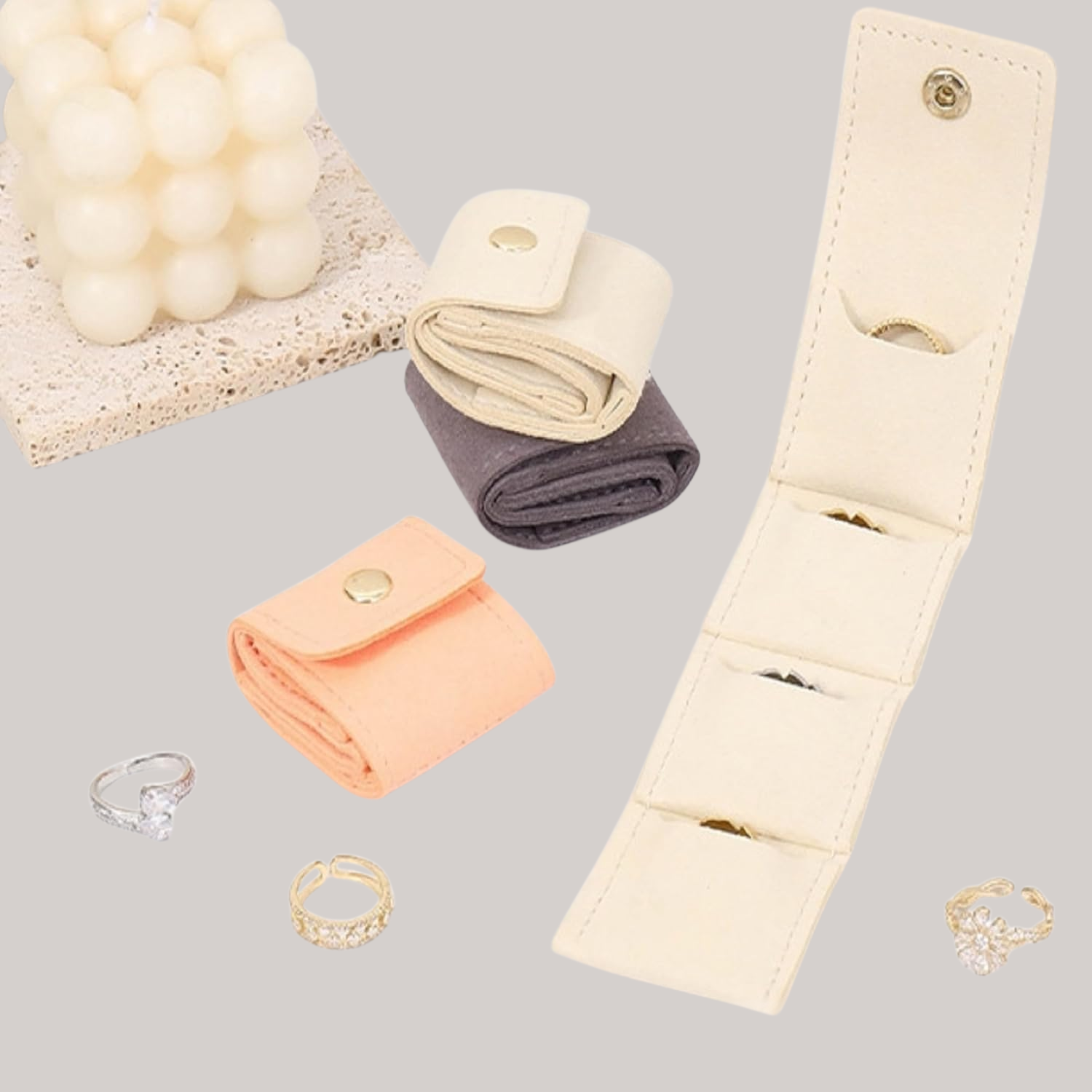 กระเป๋าเก็บเครื่องประดับและเครื่องประดับ ถุงเก็บของ การท่องเที่ยว แบ่งส่วน แบบพกพา