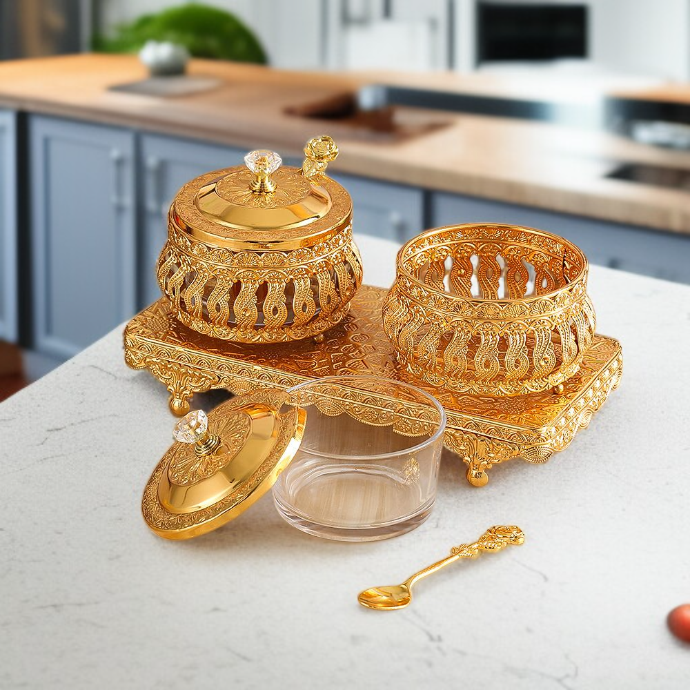 ชามน้ำตาลเหล็กพร้อมฐาน