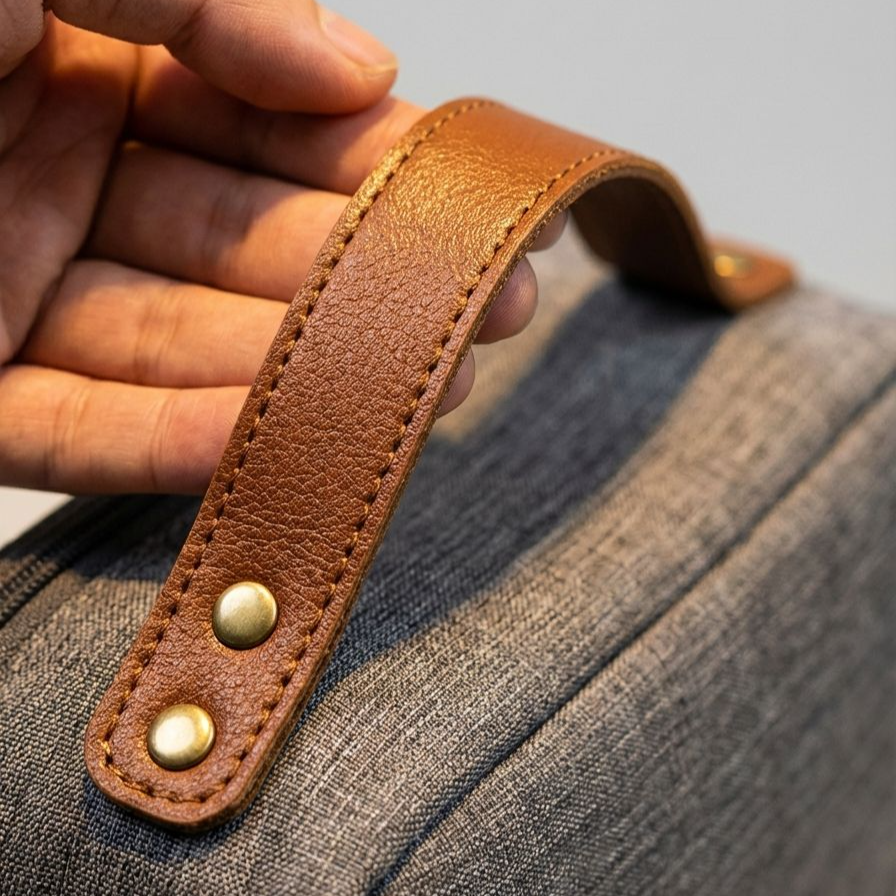 Waschbeutel für Reise-Toilettenartikel Herren geöffnet