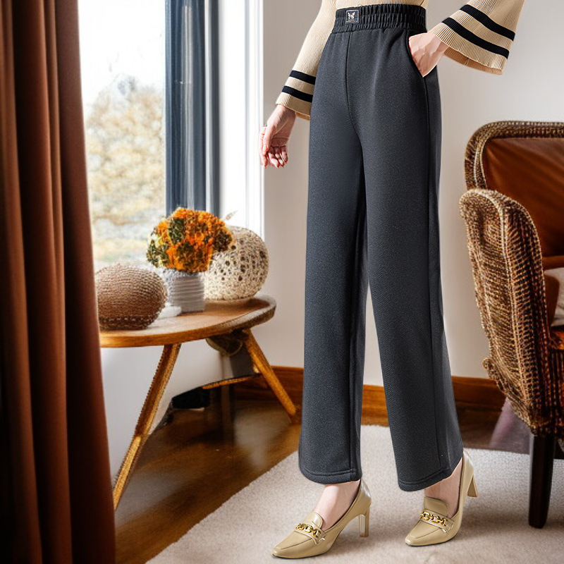 여성 캐주얼 기모 와이드 팬츠 전체 이미지