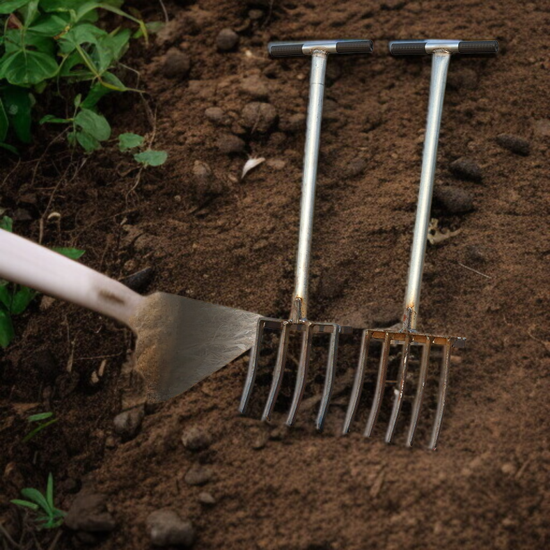 황분을 파서 생강을 파는 도구 네 이빨 망간강삽 느슨한 도구 다섯 이빨 옥수수 황분을 파서 생강을 파는 도구