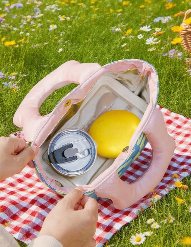 卡通圖案保溫便當包多角度展示