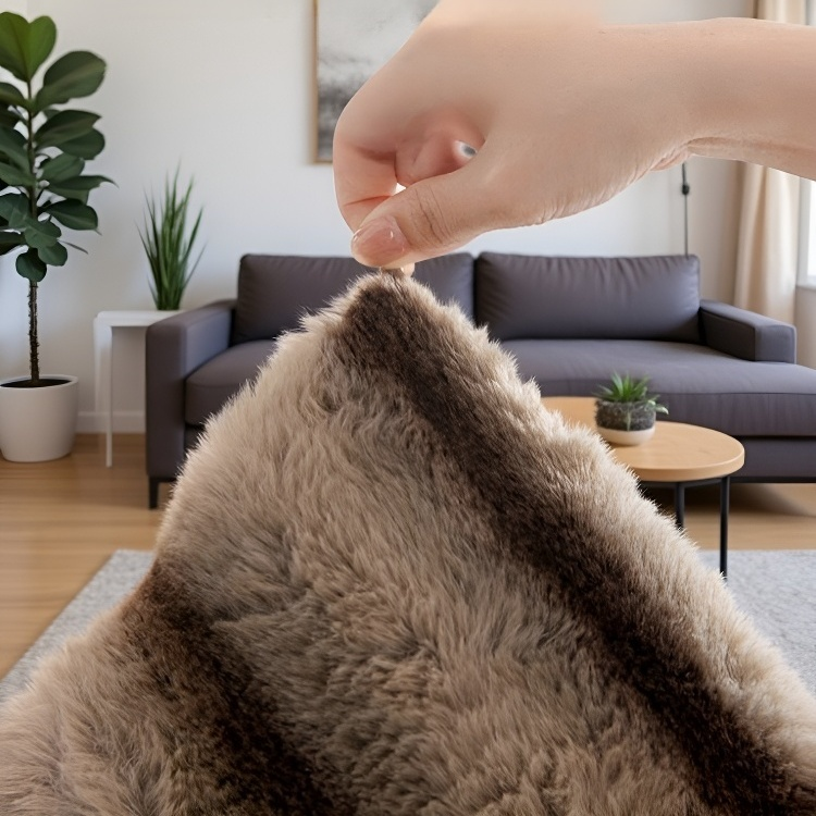 وسادة أريكة بستايل فرنسي كاجوال ورومانسي من وبر أرنب سميك