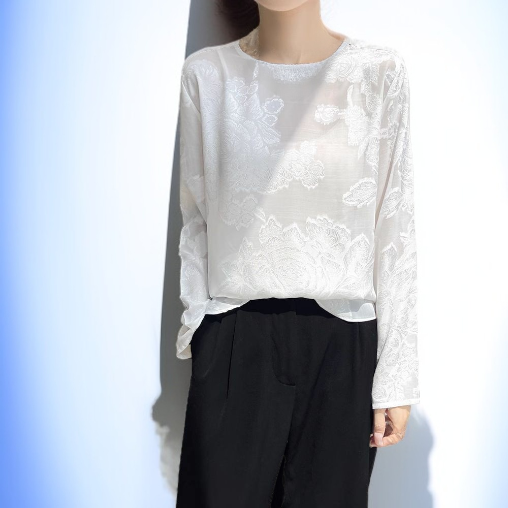 여름 신스타일 중국 스타일 모조 실크 새틴 긴소매