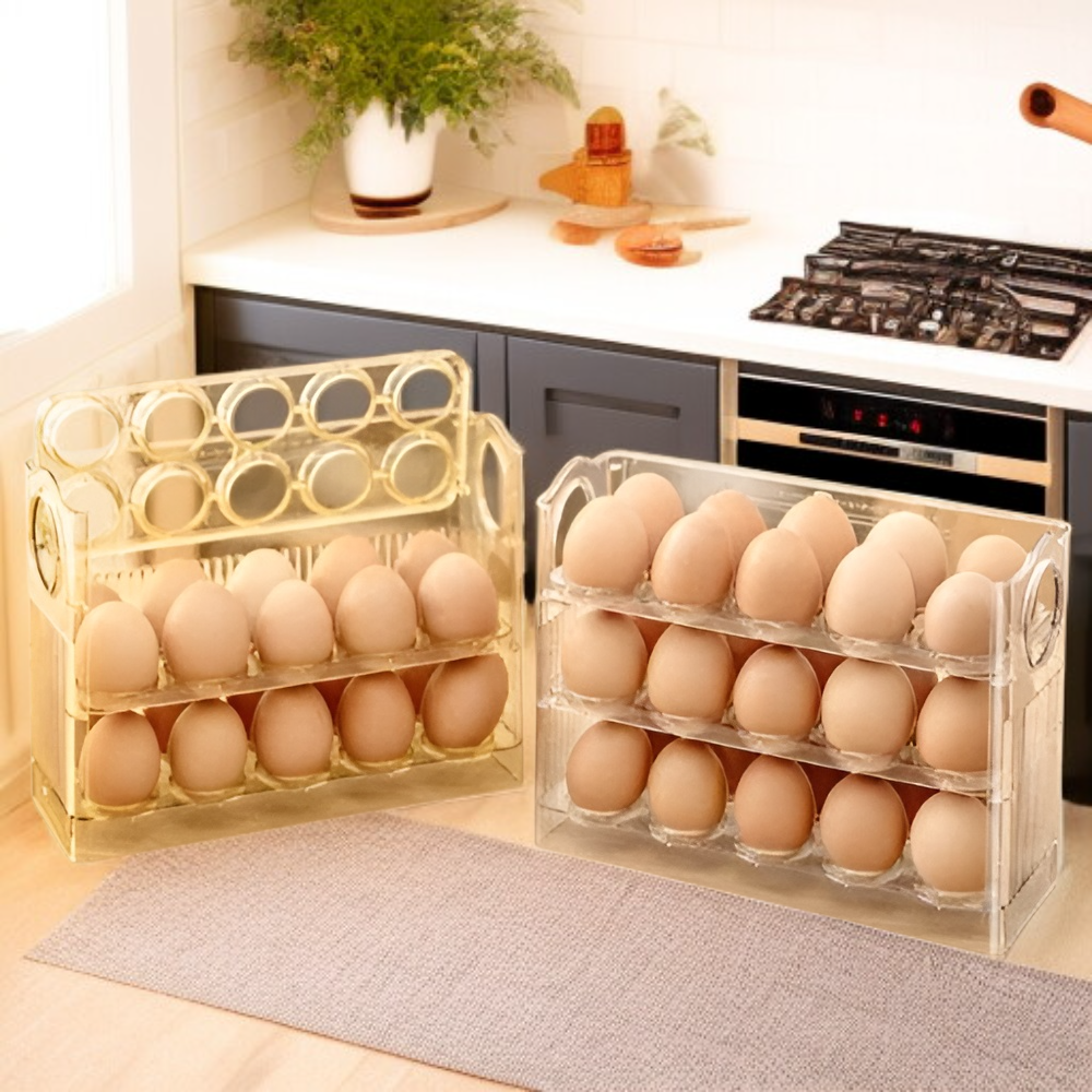 Caja de almacenamiento de huevos de varias capas con capacidad para 30 unidades