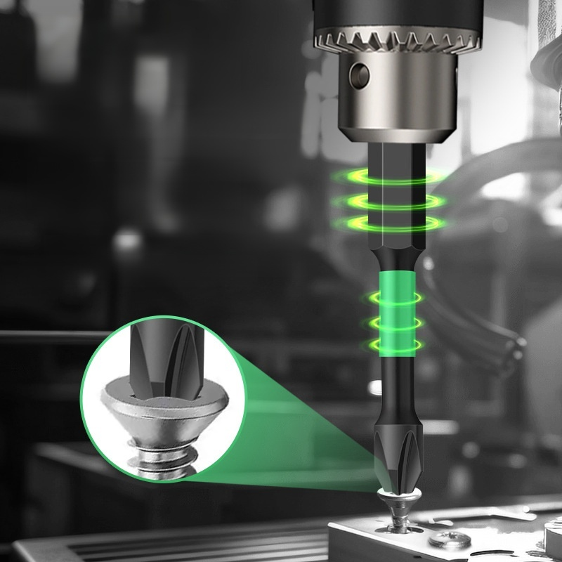 그린 강자성 세트 임팩트 비트 바람 비트 고경도 드라이버 내마모성 십자 및 일자 비트