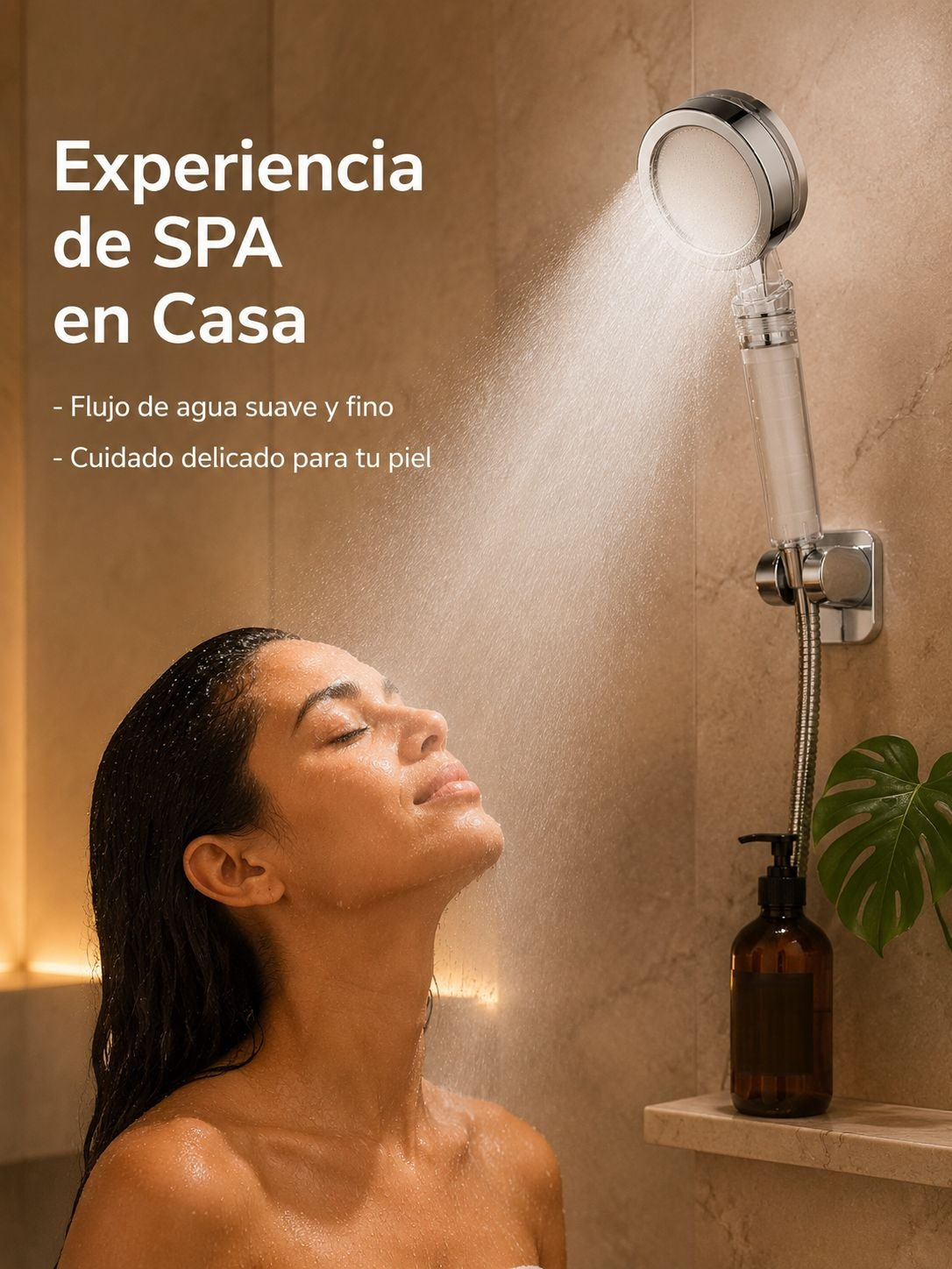 Regadera con filtro y presión mejorada