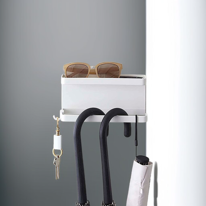 Estante multifuncional simple Soporte para paraguas con imán y bandeja