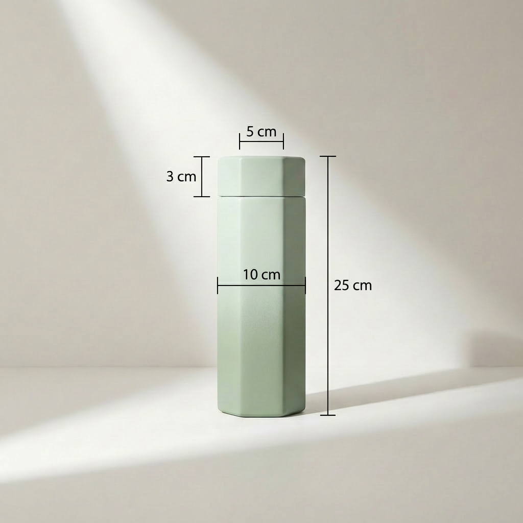 六角形デザインの魔法瓶カップ正面画像